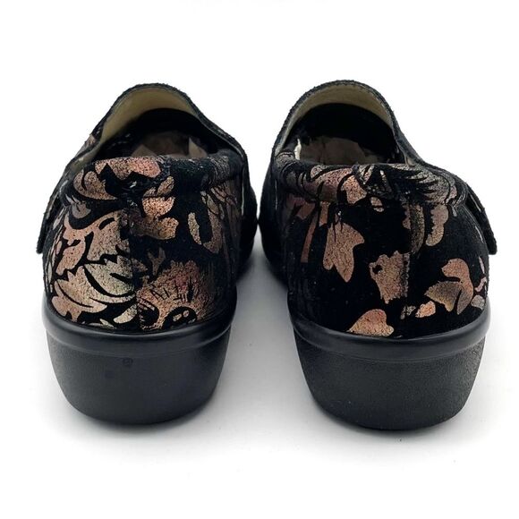 Alegria Shoes Lauryn Black Metallic Bronze Floral Comfort Clogs Women’s Size 6 - Picture 10 of 16